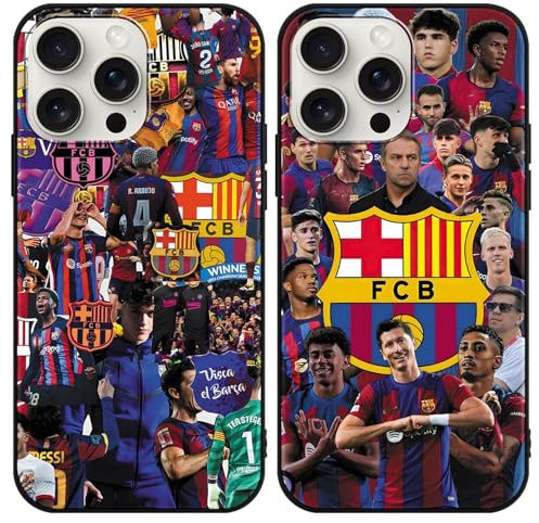 Yimctoie 2 Stück Soccer Fußball Star Schutzhülle für iPhone 6 Hülle 4,7,Cartoon Football Club Fußball-Athleten Muster Design TPU Silikon Stoßfest Handyhülle Junge Case,Cool