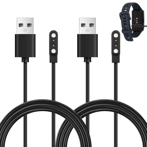 2 Piezas Cargador Reloj Inteligente, Cargador Smartwatch Universal Magnético USB 2 Pin 4mm Cable de Carga de Compatible con Relojes Inteligente con Espacio de 4mm Entre Pines, Carga Rápida