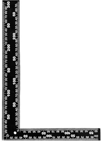 Winkel Lineal 200 × 300mm, Edelstahl L-förmiges Winkellineal, L Edelstahl Quadrat Lineal Anschlagwinkel für präzises Schneiden, Trimmen, Schneiden und Messen, Schwarz