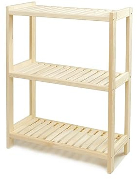 Stolarstwo Wochnik S.C. Standregal aus massivem Kiefernholz, 3 Regalböden, 93 × 70 × 38 cm (H × B × T), freistehend, unbehandelt, für Innenbereich