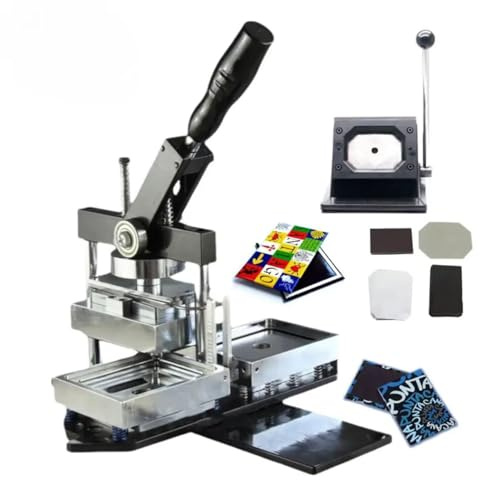 LoJax Fridge Magnet Badge Maker Machine, 80x53mm/90x65mm Rectangle Photo Magnet Button Badge Making Kit with Paper Cutter + 100pcs Components for Crafts and DIY Projects