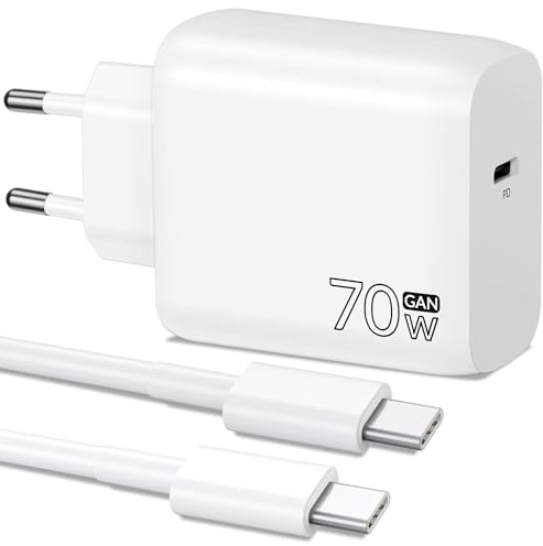 Caricatore USB C, 70W Caricabatterie Rapido & Cavo per MacBook Neo Air Pro | Alimentatore Presa USBC + Tipo C Cavo per Mac Book Pro/Air 13/14/15/16, M1 M2 M3 M4 M5, iPhone 17/16/15, iPad 10/11/A16/A17