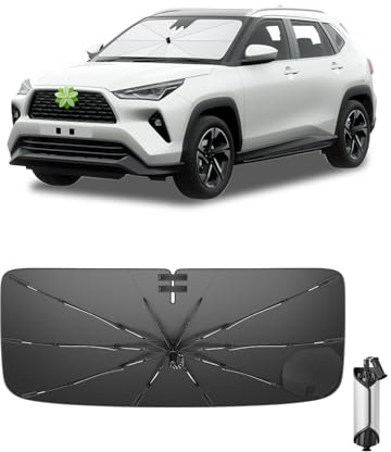 Ruiya 2026 Upgrade Parasol Coche Delantero Compatible con Toyota Yaris Cross 2020-2026, Paraguas Plegable Aislamiento Térmico, Protección UV, Accesorios para Parabrisas