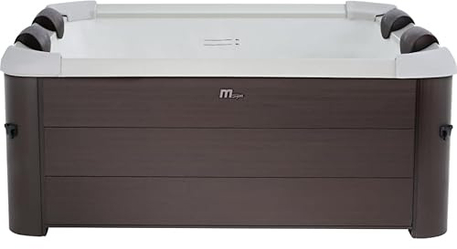 MSPA Tribeca Inflatable Hot Tub Spa for 6 Persons with 120 Air Jets, 2200W Fast Heating, O3 Ozonator, Smart App Control, LED Lights, Portable Outdoor Jacuzzi, 850L Capacity, Walnut Finish