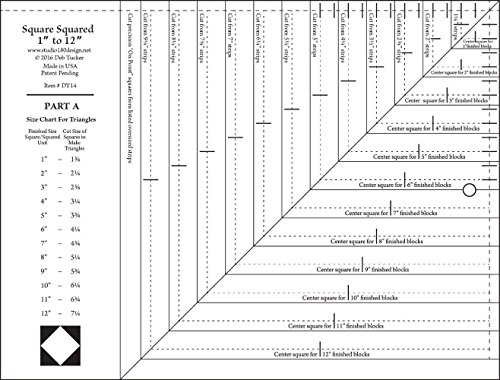 Studio 180 Design Large Square Squared Quilting Tool - 12.5 x 12.5 Acrylic Ruler - Modern Quilting Ruler
