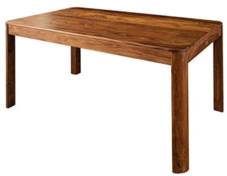 MASSIVMOEBEL24.DE | Esstisch Toronto #225 | Baumkantentisch Sheesham Massivholz | 200x100x76 cm | Walnuss gewachst | Massivholztisch mit abgerundeten Ecken | Vollmassiv im Jungle Flair Design