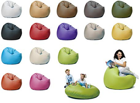 sunnypillow XXL Sitzsack mit Styropor Füllung 125cm Durchmesser, Grün | 2-in-1 Funktionen zum Sitzen und Liegen Outdoor & Indoor für Kinder & Erwachsene viele Farben und Größen zur Auswahl