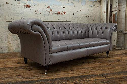 jvmoebel Chesterfield Ledersofa Sofa Couch Polster Textil Stoff Luxus Klasse Garnitur Neu