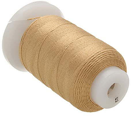 The Beadsmith Pure Silk Cord – Gold, Size E (0.325 mm/0.0128”), 200 Yards (600 ft), 1/2-Ounce Spool