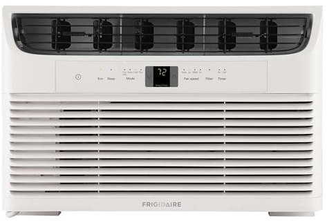 Frigidaire FFRA062WAE - Acondicionador de aire para habitación montado en ventana, 6.000 BTU con ventilador de múltiples velocidades, modo de suspensión, temporizador programable, en color blanco