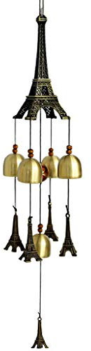 TGRTY Schöne Windspiele Eiffelturm 5 Glocken Garten Kirche Dekoration Hängen Outdoor Living Windspiele Schöne Balkon Deco Garten-Hängendekor Windspiele