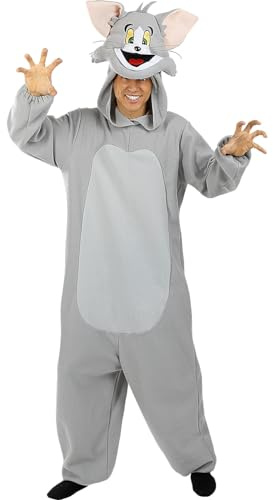 Funidelia | Tom Kostüm - Tom & Jerry für Herren und Damen Zeichentrickfilm, Katze, Maus - Kostüme für Erwachsene & Verkleidung für Partys, Karneval & Halloween - Grau/Silber