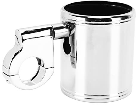 Motorrad Getränkehalter, Rostfreier Chrom-Griff Trinkflaschenhalter Kaffebecherhalter für ATV 22-32mm Griff
