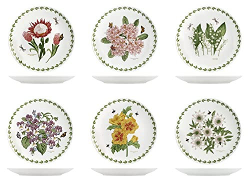 H&h set 6 piatti piani flowers in porcellana decori assortiti cm27