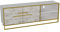 DECOROTIKA Polkana Console multimédia et Support TV, Bois Chlorure de polyvinyle, Effet marbre Blanc/doré, 160 x 38,5 x 56,6