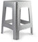 CABLEPELADO Taburete de Rattan, Taburete de Plástico, Taburete apilable, Banqueta Multiusos, Taburete Multiusos, Taburete bajo, imitación de Mimbre, 45 cm Altura x 33 cm Ancho, Gris