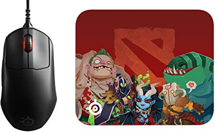 SteelSeries Prime+ - Esports Leistung Gaming-Maus - TrueMove Pro+ Optical Sensor mit 18.000 CPI - Magnetisch-optische Schalter + QcK Mini Dota 2 / TI Gaming-Mauspad