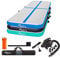 KM KM Fit Turnmatte Aufblasbar Airtrack Gymnastikmatte 4M Tumbling Matte Fitness-Matte inkl.Tragetasche, elektr.Luftpumpe&Flick-Set Yogamatte, Trainingsmatte UV-Beständig Turn- & Fitness Blau