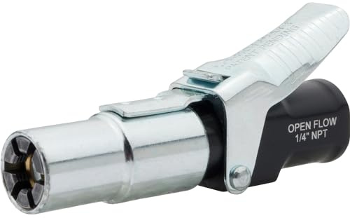 LockNFlate® Locking Air Chuck - Six Steel Jaws Lock onto Any tire Valve - Won't Leak or pop Off - Rated to 150 PSI - Open Flow