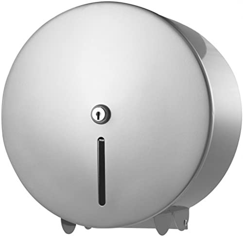 C21 Hygiene Ltd - Silver Metal Toilet Roll Holders - Wall Mounted Toilet Roll Dispenser for Mini Jumbo Rolls