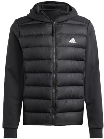 adidas Homme Essentials Hybrid Down Hooded Jacket, Black, M