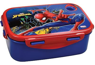OM SUPPLIES Spiderman - Lonchera reutilizable con personajes de dibujos animados de Spiderman para niños, escuela (Spiderman)