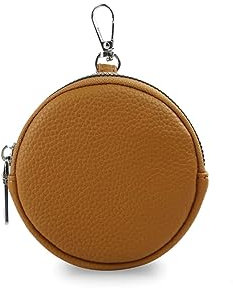 stylx Fashion You Want Damen Münzbörse aus echtes Leder, kleine Geldbörse mit Reißverschluss, Mini Portemonnaie Coin Pocket für Frauen Mädchen Kinder (braun)
