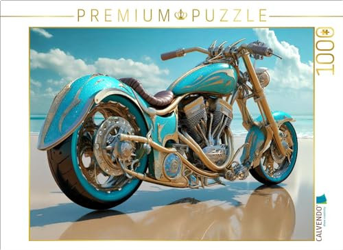 CALVENDO Puzzle Bike am Karibikstrand | Lege-Größe cm Foto-Puzzle für glückliche Stunden