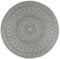 Knutzen Wohnen Palma In- & Outdoor Teppich Rund wetterfest Ø 160 cm Silber hell - Boho Teppich - Mandala Teppich - dekoratives Element für den Innen- oder Außenbereich