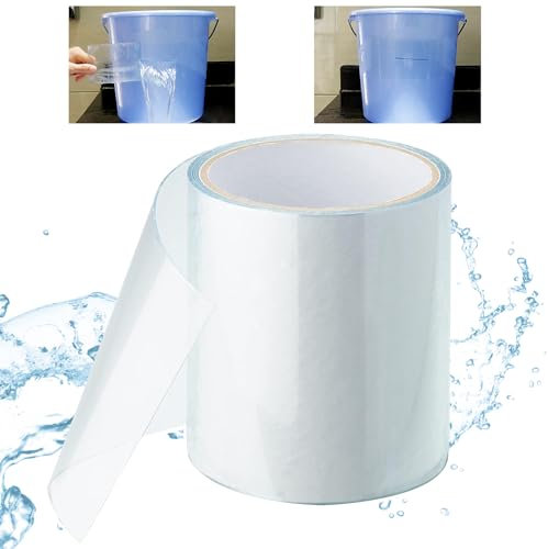 SilverChry Cinta Impermeable Autoadhesiva, Cinta Adhesiva para Fugas de Agua - 10 Cm * 1.5 m - Cinta Adhesiva Impermeable, Cinta Aislante para Piscina/Tubería/Puerta/Ventana (transparente)