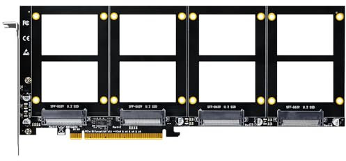 GLOTRENDS PU41 Quad U.2 SSD to PCIe 4.0 X16 Adapter ohne PCIe Bifurcation Funktion (PCIe Bifurcation Motherboard ist erforderlich)