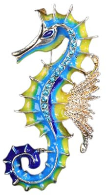 ihreesy Broche Animal, Broche Vintage Broche Femme Broche émail élégante Broche Hippocampe Strass Broche créative vêtements décoration Broche Bijoux Accessoires pour banquets fêtes