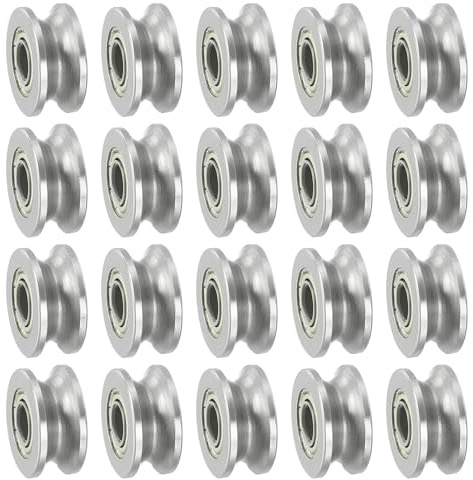 PATIKIL V-Nut Lager 20 Stück 4x13x6mm V Nut Führungsrolle Kohlenstoffstahl Abgedichtetes Kugellager Schienenrollenlager Rad Für Spurführung Linearbewegungssystem