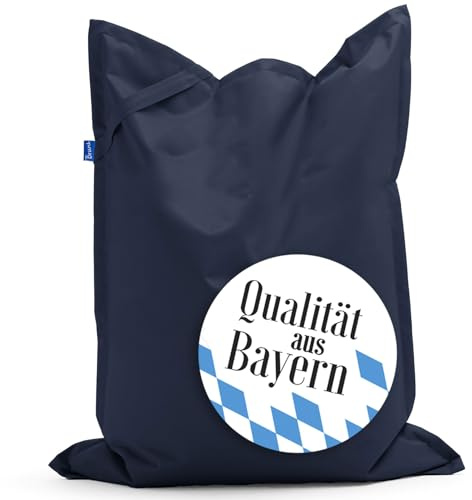Bruni Kinder-Sitzsack Caree Kids in Blaugrau – rechteckiger Indoor- und Outdoor-Sitzsack für Kinder mit 140x100 cm und Innenhülle, Bean Bag aus Deutschland