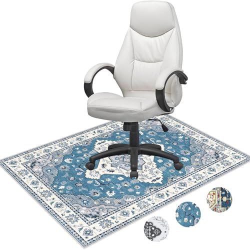 Tappeto per sedia da ufficio, tappeto da pavimento, ufficio, 120 x 90 cm, tappetino protettivo per pavimento, sedia da ufficio, antiscivolo, tappetino da gioco per parquet, piastrelle e pavimenti in