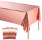 MORAINJAY 3Pcs Rose Gold Table Cloths,137 * 274cm Rose Gold Table Covers, Rectangle Tablecloth,Birthday Party Tablecloth,for Wedding,Baby Shower,Anniversary,Birthday Table Decoration Supplies