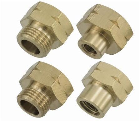 VZU 4 Stück Gasflaschen Adapter Set Europa, Euro-Füllset, Gasflasche Adapter zum Befüllen Deutscher Gasflaschen im Ausland, Messing Gasflaschenadapter, Nummeriert D1-D4