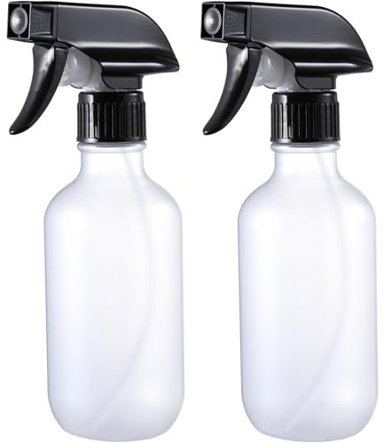 2 botellas de spray mate transparente para plantas, atomizador, botella pulverizadora para cabello, botella de agua de 300 ml, botellas vacías de plástico para llenar con cabezal pulverizador