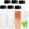 YHSKJCD 6Pcs 400ml Plastic Juice Bottles with Lids, Clear PET Plastic Bottles, Empty Reusable Smoothie Bottle for Juice, Milk, Homemade Beverages