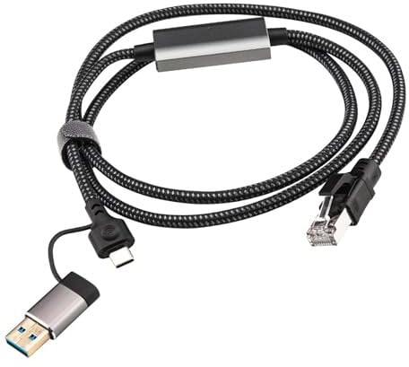 Leehitech 3M/9.84FT Gigabit USB-A/USB-C to Ethernet Cable, 1000M High Speed USB to RJ45 LAN Cable, Plug and Play, No Delay for Smartphone, Laptop, PC, MacBook, Switch, Windows, macOS, Linux