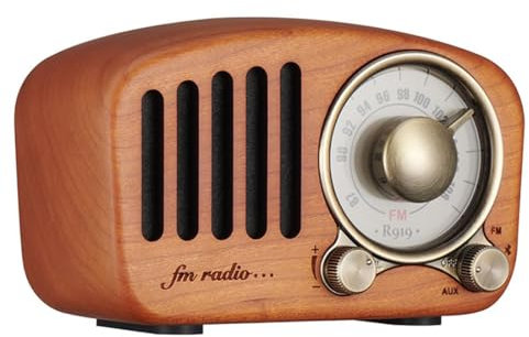 Kioxiuin Vintage-Bluetooth-Radio mit großem Kompass-Tuning-Fenster, 1100-mAh-Akku, Mono-Lautsprecher, FM-Einzelband, 8 Stunden Lebensdauer – perfekt für den Haushalt