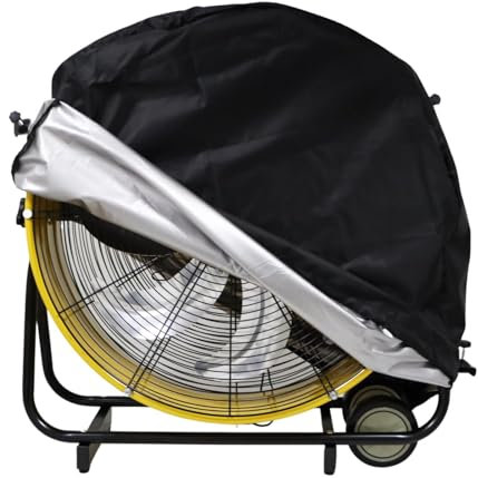 EVRBUL Industrial Fan Cover Drum Fan Cover Floor Fan Cover 420D Waterproof Dustproof Indoor & Outdoor Fan Cover Compatible with 24’’ Heavy Duty Floor Fan Drum Fan Up to 30 * 8.6 * 30.5 in