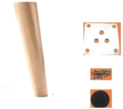 YGLONG Pied de Meuble Bois 4Pcs Height10-30cm Solid Wood Furniture Legs, Inclined Cone Sofa Bed Cabinet Table and Chair Replacement Feet Sloping Foot(B-60CM-4PCS)