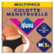 Nana Culotte Menstruelle Lavable Coton Bio - Flux Abondant - Noir - Coupe Hipster - M x3