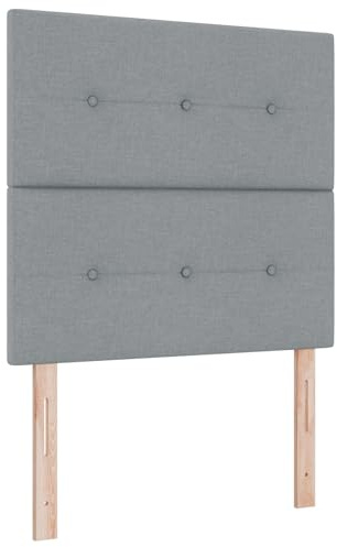 vidaXL modernes hellgraues gepolstertes Kopfteil Hoch für Bettgestell, höhenverstellbares modernes Design, glatter Stoff, Schlafzimmermöbel, gepolstert, Massivholz