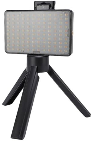 Fotografie Video Aufhellung Licht, 120° breiter Abstrahlwinkel Handy-Kamera-Aufheller mit 120Pcs LED-Perlen, 2500K-9000K Dimmbare USB Studioleuchte mit Stativ für Fotografie