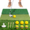 GoldOars Golf Hitting Mat & Practice Mat with Heavy Non-Slip Base, Tri Turf, Ball Tray and Tees, Foldable Indoor, Outdoor Golf Training Mat for Home Driving Range