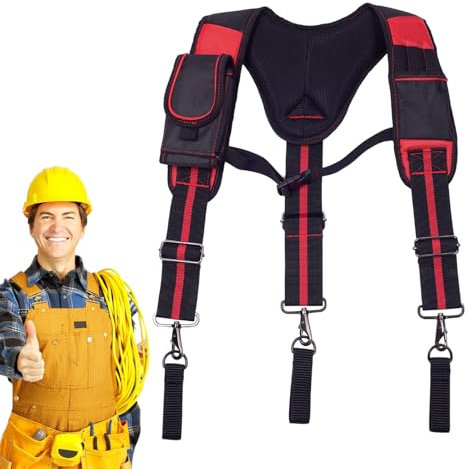 Patifirst Bretelles Porte-Outils - Harnais De Sécurité Pour Construction,Ceinture De Travail Respirante Avec Stockage D'Outils Pour Escalade D'Arbres, Secours Incendie Et Harnais De Charpentier