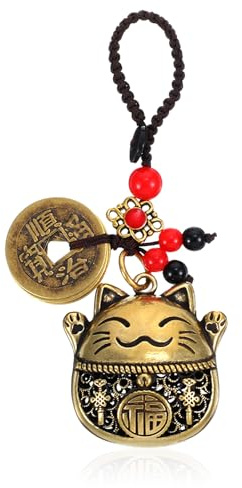 Shimmeroo Glückskatze Schlüsselanhänger | Katzen Anhänger Geschenke für Familie,Mutter,Geliebte, Freunde,Katzenliebhaber,Symbolisiert Glück, Reichtum und Erfolg