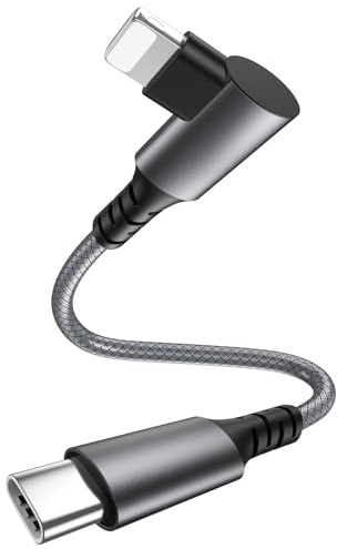 USB C to Lightning Cable 90 Degree,iPhone Fast Charger Cable USB C Fast Charging Type C to Lightning Cable for Apple iPhone 14/14 Pro/14 Pro Max/13 Pro/13/12/12 Mini/11/XS/XR/8/SE (0.3M)